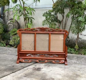 Khung ảnh thờ 3 đơn giản gỗ hương 18x24cm